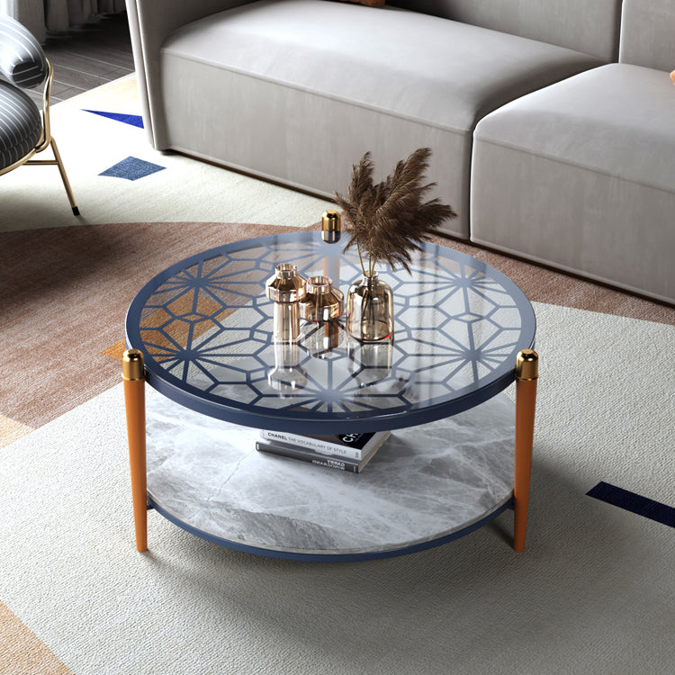 Contemporary Round Coffee Table 3 Legs Cocktail Table for Home Clearhalo 'Coffee & Accent Tables' 'Coffee Tables' 'coffee_tables' 'furn' 'furn_coffee_tables' 'Furniture' 'furniture_coffee_tables' 'Living Room Furniture' 5001894