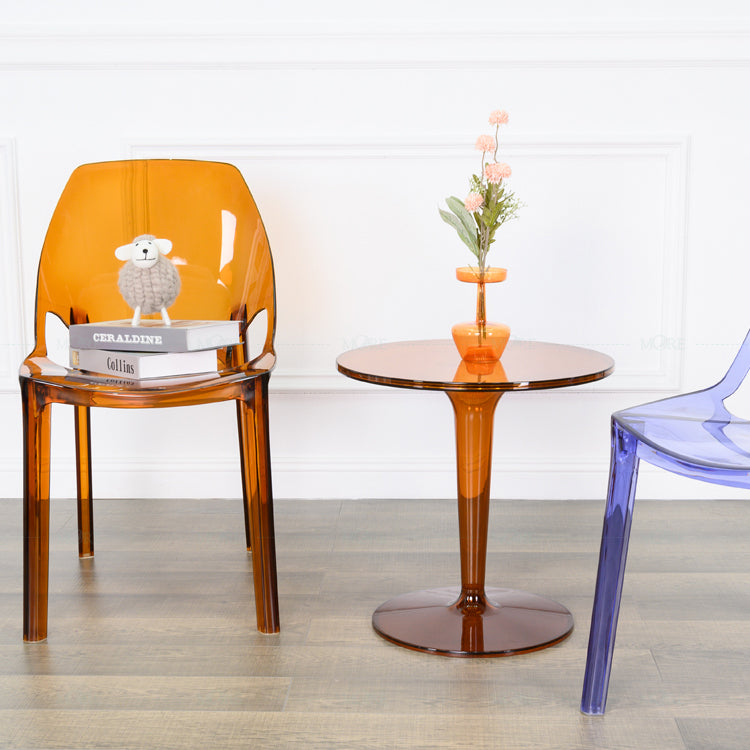 Pedestal Modern 1 Single Coffee Table Round Acrylic Cocktail Table Clearhalo 'Coffee & Accent Tables' 'Coffee Tables' 'coffee_tables' 'furn' 'furn_coffee_tables' 'Furniture' 'furniture_coffee_tables' 'Living Room Furniture' 5001919