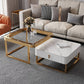 Gold Frame Metal Iron Base Design with Drawer Square Coffee Table Clearhalo 'Coffee & Accent Tables' 'Coffee Tables' 'coffee_tables' 'furn' 'furn_coffee_tables' 'Furniture' 'furniture_coffee_tables' 'Living Room Furniture' 5001961