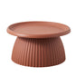 Modern Round Pedestal Coffee Table Acrylic Pink Coffee Table 28"L x 28"W x 14"H Brown Ribbed Clearhalo 'Coffee & Accent Tables' 'Coffee Tables' 'coffee_tables' 'furn' 'furn_coffee_tables' 'Furniture' 'furniture_coffee_tables' 'Living Room Furniture' 5001975