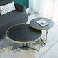 Modern Style Slate Top White/black Metal Craft Round Coffee Table Gold Black Gold Clearhalo 'Coffee & Accent Tables' 'Coffee Tables' 'coffee_tables' 'furn' 'furn_coffee_tables' 'Furniture' 'Living Room Furniture' 5002031_33de65ac-ac37-4070-8d19-0fe071ffb501