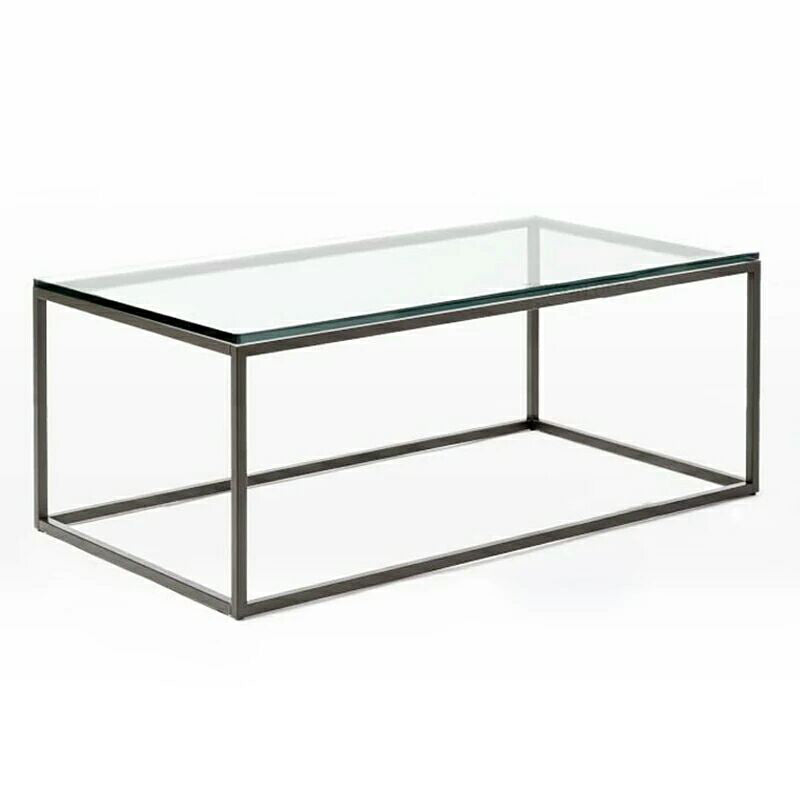 Contemporary Rectangular Glass Frame Base Coffee Cocktail Table Clearhalo 'Coffee & Accent Tables' 'Coffee Tables' 'coffee_tables' 'furn' 'furn_coffee_tables' 'Furniture' 'furniture_coffee_tables' 'Living Room Furniture' 5002045