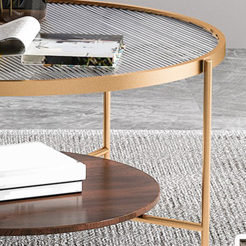 Gold/Black Metal 4 Legs 1 Coffee Table Modern Glass Top Table Clearhalo 'Coffee & Accent Tables' 'Coffee Tables' 'coffee_tables' 'furn' 'furn_coffee_tables' 'Furniture' 'furniture_coffee_tables' 'Living Room Furniture' 5002059