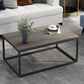 Modern Rectangular Steel Frame Coffee Table Black Cocktail Table Black Gray Clearhalo 'Coffee & Accent Tables' 'Coffee Tables' 'coffee_tables' 'furn' 'furn_coffee_tables' 'Furniture' 'furniture_coffee_tables' 'Living Room Furniture' 5002068