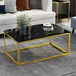Modern Rectangular Steel Frame Coffee Table Black Cocktail Table Gold Gloss Black Clearhalo 'Coffee & Accent Tables' 'Coffee Tables' 'coffee_tables' 'furn' 'furn_coffee_tables' 'Furniture' 'furniture_coffee_tables' 'Living Room Furniture' 5002069