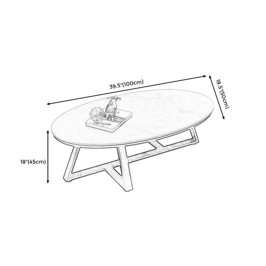 Faux Marble and Stone Coffee Table Cross Legs Cocktail Table Clearhalo 'Coffee & Accent Tables' 'Coffee Tables' 'coffee_tables' 'furn' 'furn_coffee_tables' 'Furniture' 'furniture_coffee_tables' 'Living Room Furniture' 5002100