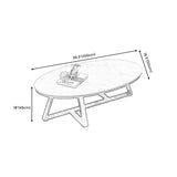 Faux Marble and Stone Coffee Table Cross Legs Cocktail Table Clearhalo 'Coffee & Accent Tables' 'Coffee Tables' 'coffee_tables' 'furn' 'furn_coffee_tables' 'Furniture' 'furniture_coffee_tables' 'Living Room Furniture' 5002100