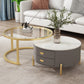 Modern Wooden 4 Legs 2 Coffee Table with Storage Round Table Clearhalo 'Coffee & Accent Tables' 'Coffee Tables' 'coffee_tables' 'Furniture' 'furniture_coffee_tables' 'Living Room Furniture' 5002105