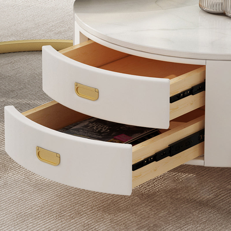 Modern Wooden 4 Legs 2 Coffee Table with Storage Round Table Clearhalo 'Coffee & Accent Tables' 'Coffee Tables' 'coffee_tables' 'Furniture' 'furniture_coffee_tables' 'Living Room Furniture' 5002116