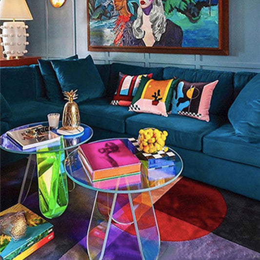 Acrylic 3 Legs Coffee Table Fixed Modern Round Cocktail Table Clearhalo 'Coffee & Accent Tables' 'Coffee Tables' 'coffee_tables' 'furn' 'furn_coffee_tables' 'Furniture' 'furniture_coffee_tables' 'Living Room Furniture' 5002120