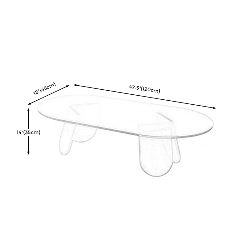 Acrylic 3 Legs Coffee Table Fixed Modern Round Cocktail Table Clearhalo 'Coffee & Accent Tables' 'Coffee Tables' 'coffee_tables' 'furn' 'furn_coffee_tables' 'Furniture' 'furniture_coffee_tables' 'Living Room Furniture' 5002131