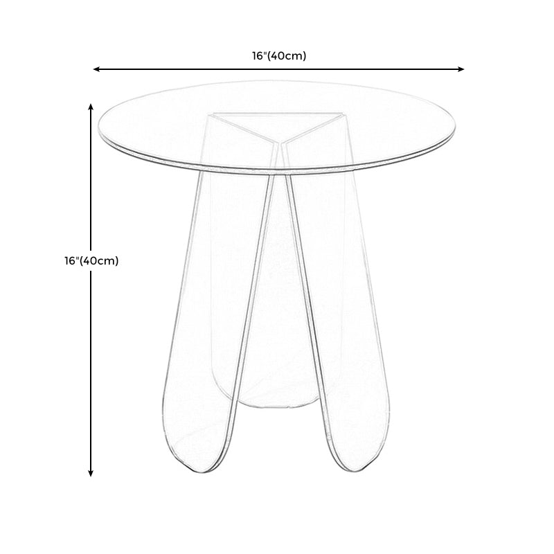 Acrylic 3 Legs Coffee Table Fixed Modern Round Cocktail Table Clearhalo 'Coffee & Accent Tables' 'Coffee Tables' 'coffee_tables' 'furn' 'furn_coffee_tables' 'Furniture' 'furniture_coffee_tables' 'Living Room Furniture' 5002134
