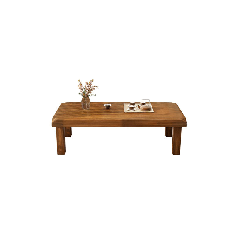 4 Legs Rectangular Wood Coffee Table in Brown of 17.7 Inches High Clearhalo 'Coffee & Accent Tables' 'Coffee Tables' 'coffee_tables' 'furn' 'furn_coffee_tables' 'Furniture' 'furniture_coffee_tables' 'Living Room Furniture' 5002197