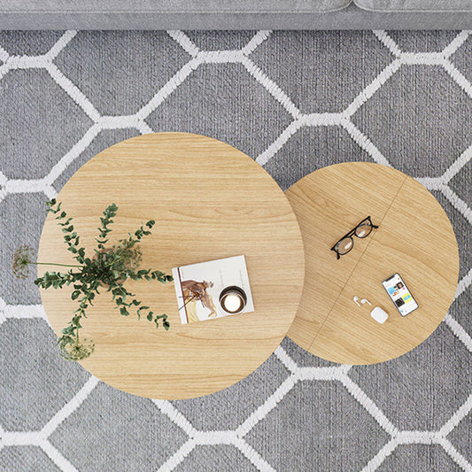 Round Solid Wood 3 Legs Coffee Table with Storage Drawers Modern Cocktail Table Clearhalo 'Coffee & Accent Tables' 'Coffee Tables' 'coffee_tables' 'furn' 'furn_coffee_tables' 'Furniture' 'furniture_coffee_tables' 'Living Room Furniture' 5002212