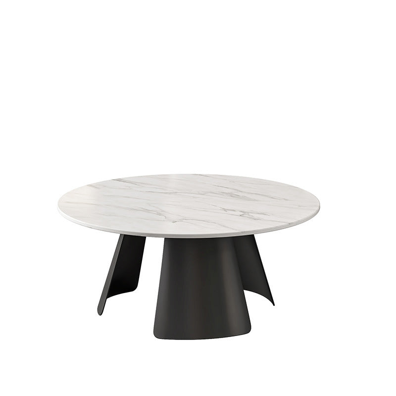 Contemporary Coffee Table Round Faux Marble Cocktail Table Clearhalo 'Coffee & Accent Tables' 'Coffee Tables' 'coffee_tables' 'furn' 'furn_coffee_tables' 'Furniture' 'furniture_coffee_tables' 'Living Room Furniture' 5002286