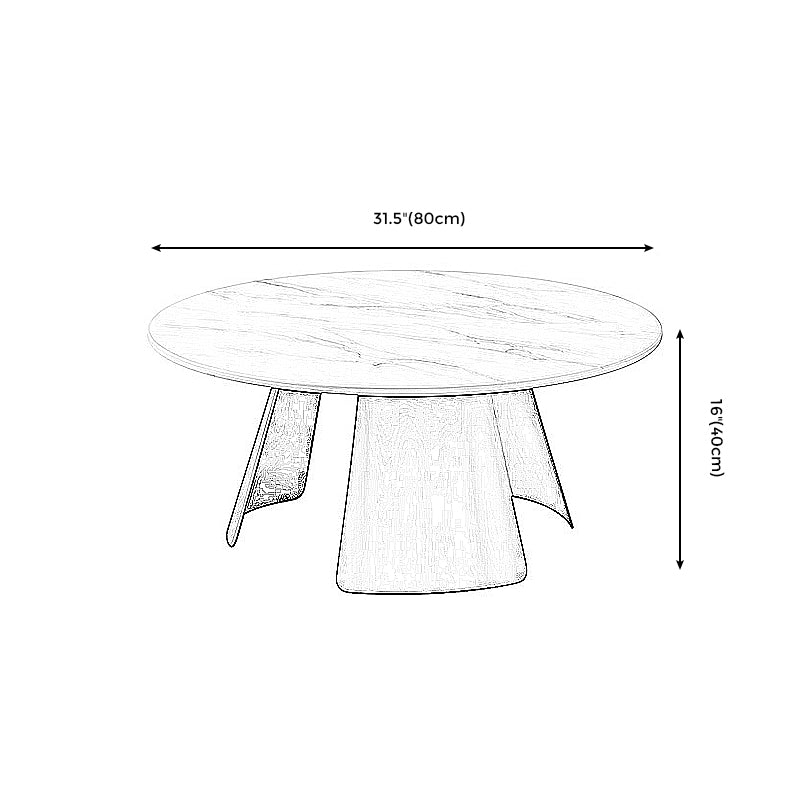Contemporary Coffee Table Round Faux Marble Cocktail Table Clearhalo 'Coffee & Accent Tables' 'Coffee Tables' 'coffee_tables' 'furn' 'furn_coffee_tables' 'Furniture' 'furniture_coffee_tables' 'Living Room Furniture' 5002291