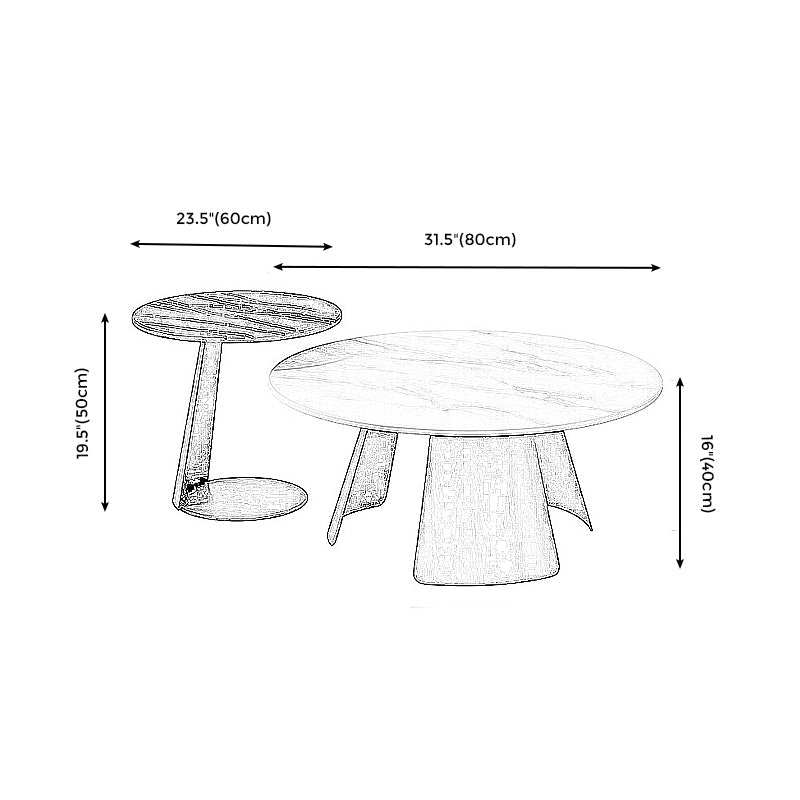 Contemporary Coffee Table Round Faux Marble Cocktail Table Clearhalo 'Coffee & Accent Tables' 'Coffee Tables' 'coffee_tables' 'furn' 'furn_coffee_tables' 'Furniture' 'furniture_coffee_tables' 'Living Room Furniture' 5002292