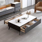 Rectangular Slate Top Coffee Table with 4 Drawers Metal 4 Legs Cocktail Table Clearhalo 'Coffee & Accent Tables' 'Coffee Tables' 'coffee_tables' 'furn' 'furn_coffee_tables' 'Furniture' 'furniture_coffee_tables' 'Living Room Furniture' 5002300