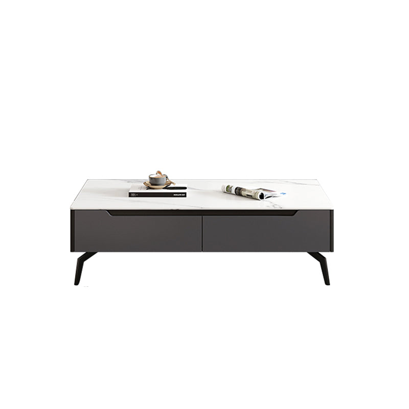 Rectangular Slate Top Coffee Table with 4 Drawers Metal 4 Legs Cocktail Table Clearhalo 'Coffee & Accent Tables' 'Coffee Tables' 'coffee_tables' 'furn' 'furn_coffee_tables' 'Furniture' 'furniture_coffee_tables' 'Living Room Furniture' 5002302