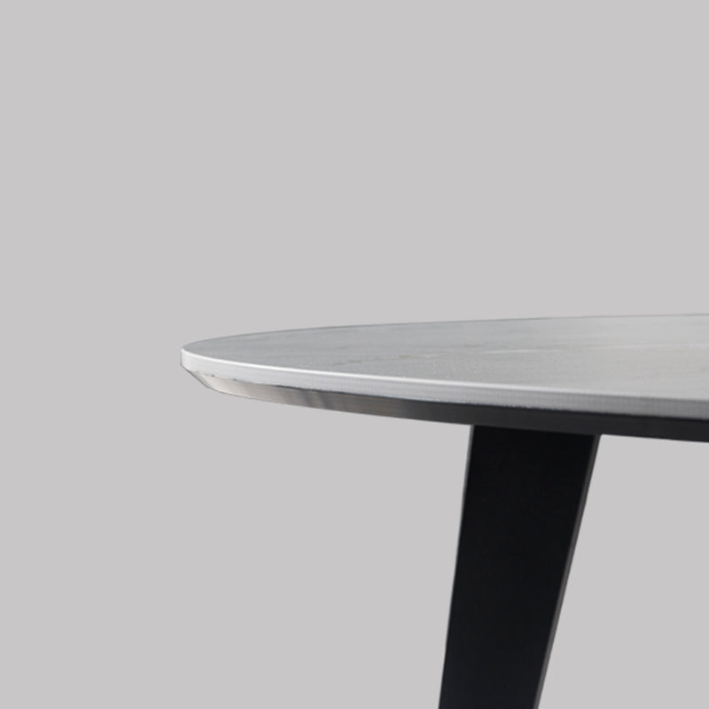 Contemporary White/Grey Free Shape Coffee Table with Metal Base Clearhalo 'Coffee & Accent Tables' 'Coffee Tables' 'coffee_tables' 'furn' 'furn_coffee_tables' 'Furniture' 'furniture_coffee_tables' 'Living Room Furniture' 5002325