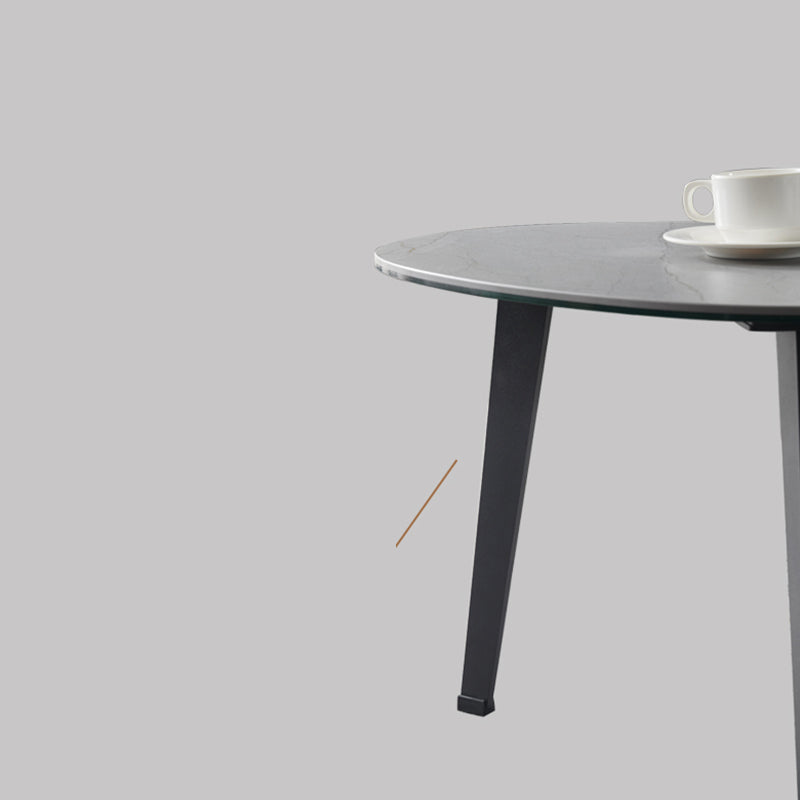 Contemporary White/Grey Free Shape Coffee Table with Metal Base Clearhalo 'Coffee & Accent Tables' 'Coffee Tables' 'coffee_tables' 'furn' 'furn_coffee_tables' 'Furniture' 'furniture_coffee_tables' 'Living Room Furniture' 5002326