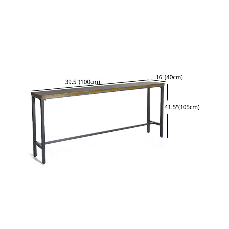 Pine Wood Bar Table Rectangle Industrial Bar Dining Table with Trestle Base Clearhalo 'Bar Furniture' 'Bar Tables' 'bar_tables' 'furn' 'furn_bar_tables' 'Furniture' 'furniture_bar_tables' 'Kitchen & Dining Furniture' 5002402