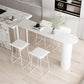 Stone Counter Table Iron Base 42-inch Height Contemporary Bar Table for Island White-Gold Without Chairs Clearhalo 'Bar Furniture' 'Bar Tables' 'bar_tables' 'furn' 'furn_bar_tables' 'Furniture' 'furniture_bar_tables' 'Kitchen & Dining Furniture' 5002418