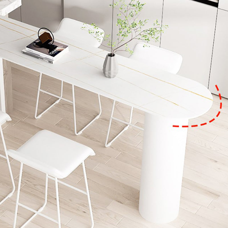 Stone Counter Table Iron Base 42-inch Height Contemporary Bar Table for Island Clearhalo 'Bar Furniture' 'Bar Tables' 'bar_tables' 'furn' 'furn_bar_tables' 'Furniture' 'furniture_bar_tables' 'Kitchen & Dining Furniture' 5002422