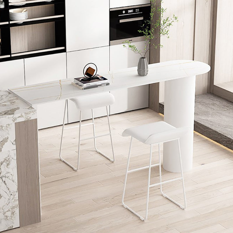 Stone Counter Table Iron Base 42-inch Height Contemporary Bar Table for Island Clearhalo 'Bar Furniture' 'Bar Tables' 'bar_tables' 'furn' 'furn_bar_tables' 'Furniture' 'furniture_bar_tables' 'Kitchen & Dining Furniture' 5002427