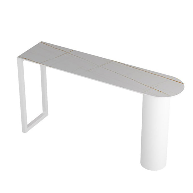 Stone Counter Table Iron Base 42-inch Height Contemporary Bar Table for Island Clearhalo 'Bar Furniture' 'Bar Tables' 'bar_tables' 'furn' 'furn_bar_tables' 'Furniture' 'furniture_bar_tables' 'Kitchen & Dining Furniture' 5002428