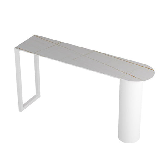 Stone Counter Table Iron Base 42-inch Height Contemporary Bar Table for Island Clearhalo 'Bar Furniture' 'Bar Tables' 'bar_tables' 'furn' 'furn_bar_tables' 'Furniture' 'furniture_bar_tables' 'Kitchen & Dining Furniture' 5002428