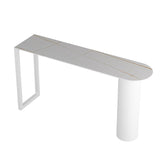 Stone Counter Table Iron Base 42-inch Height Contemporary Bar Table for Island Clearhalo 'Bar Furniture' 'Bar Tables' 'bar_tables' 'furn' 'furn_bar_tables' 'Furniture' 'furniture_bar_tables' 'Kitchen & Dining Furniture' 5002428