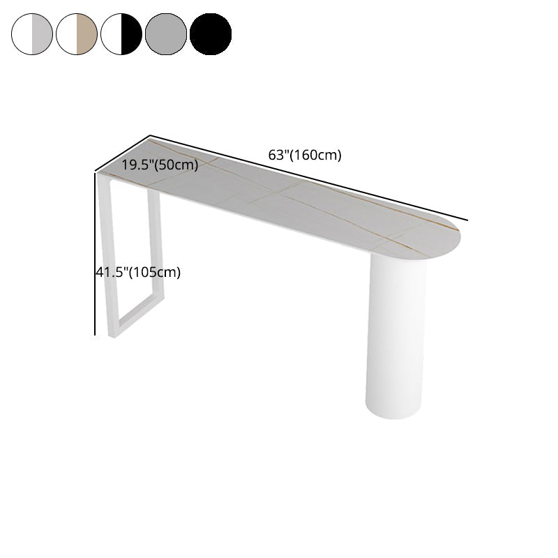 Stone Counter Table Iron Base 42-inch Height Contemporary Bar Table for Island Clearhalo 'Bar Furniture' 'Bar Tables' 'bar_tables' 'furn' 'furn_bar_tables' 'Furniture' 'furniture_bar_tables' 'Kitchen & Dining Furniture' 5002431