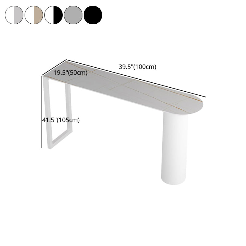Stone Counter Table Iron Base 42-inch Height Contemporary Bar Table for Island Clearhalo 'Bar Furniture' 'Bar Tables' 'bar_tables' 'furn' 'furn_bar_tables' 'Furniture' 'furniture_bar_tables' 'Kitchen & Dining Furniture' 5002434