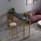 Modern Bar Table 42-inch Height Artificial Marble Top Bistro Table 70.9"L x 15.7"W x 41.3"H Black-Gold Without Chairs Clearhalo 'Bar Furniture' 'Bar Tables' 'bar_tables' 'furn' 'furn_bar_tables' 'Furniture' 'furniture_bar_tables' 'Kitchen & Dining Furniture' 5002437