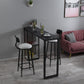 Modern Bar Table 42-inch Height Artificial Marble Top Bistro Table Black Without Chairs Clearhalo 'Bar Furniture' 'Bar Tables' 'bar_tables' 'furn' 'furn_bar_tables' 'Furniture' 'furniture_bar_tables' 'Kitchen & Dining Furniture' 5002440