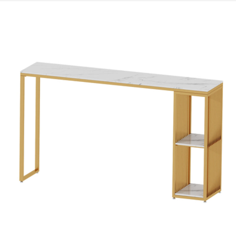 Modern Bar Table 42-inch Height Artificial Marble Top Bistro Table Clearhalo 'Bar Furniture' 'Bar Tables' 'bar_tables' 'furn' 'furn_bar_tables' 'Furniture' 'furniture_bar_tables' 'Kitchen & Dining Furniture' 5002443