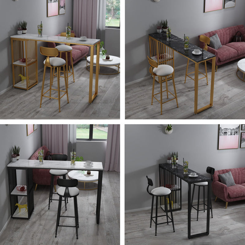 Modern Bar Table 42-inch Height Artificial Marble Top Bistro Table Clearhalo 'Bar Furniture' 'Bar Tables' 'bar_tables' 'furn' 'furn_bar_tables' 'Furniture' 'furniture_bar_tables' 'Kitchen & Dining Furniture' 5002444