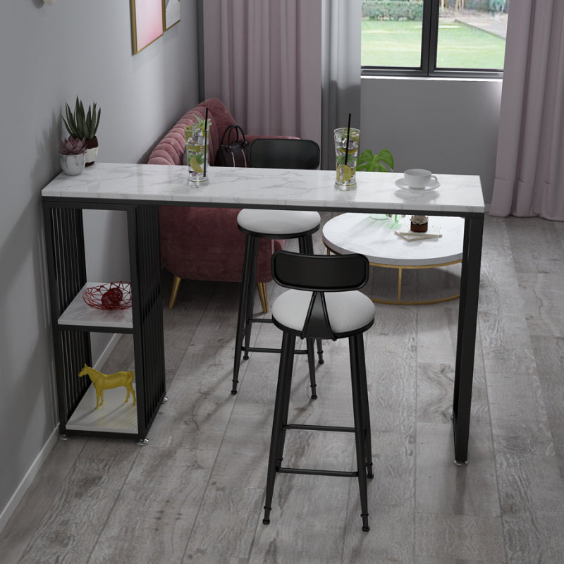 Modern Bar Table 42-inch Height Artificial Marble Top Bistro Table Clearhalo 'Bar Furniture' 'Bar Tables' 'bar_tables' 'furn' 'furn_bar_tables' 'Furniture' 'furniture_bar_tables' 'Kitchen & Dining Furniture' 5002445