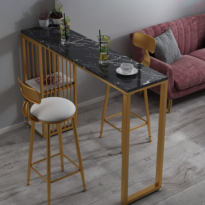 Modern Bar Table 42-inch Height Artificial Marble Top Bistro Table Clearhalo 'Bar Furniture' 'Bar Tables' 'bar_tables' 'furn' 'furn_bar_tables' 'Furniture' 'furniture_bar_tables' 'Kitchen & Dining Furniture' 5002447