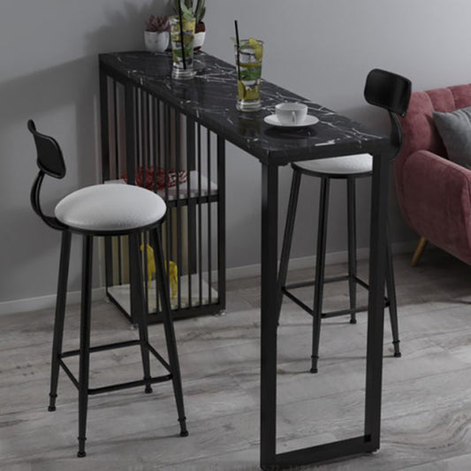Modern Bar Table 42-inch Height Artificial Marble Top Bistro Table Clearhalo 'Bar Furniture' 'Bar Tables' 'bar_tables' 'furn' 'furn_bar_tables' 'Furniture' 'furniture_bar_tables' 'Kitchen & Dining Furniture' 5002448