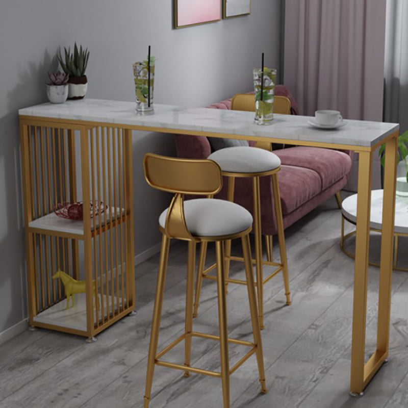 Modern Bar Table 42-inch Height Artificial Marble Top Bistro Table Clearhalo 'Bar Furniture' 'Bar Tables' 'bar_tables' 'furn' 'furn_bar_tables' 'Furniture' 'furniture_bar_tables' 'Kitchen & Dining Furniture' 5002449