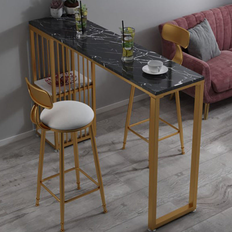 Modern Bar Table 42-inch Height Artificial Marble Top Bistro Table Clearhalo 'Bar Furniture' 'Bar Tables' 'bar_tables' 'furn' 'furn_bar_tables' 'Furniture' 'furniture_bar_tables' 'Kitchen & Dining Furniture' 5002450