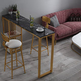 Modern Bar Table 42-inch Height Artificial Marble Top Bistro Table Clearhalo 'Bar Furniture' 'Bar Tables' 'bar_tables' 'furn' 'furn_bar_tables' 'Furniture' 'furniture_bar_tables' 'Kitchen & Dining Furniture' 5002451