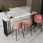 Industrial Style Bar Table Stone 42-inch Height Pub Table for Living Room 70.9"L x 15.7"W x 41.3"H White Without Chairs Clearhalo 'Bar Furniture' 'Bar Tables' 'bar_tables' 'furn' 'furn_bar_tables' 'Furniture' 'furniture_bar_tables' 'Kitchen & Dining Furniture' 5002457
