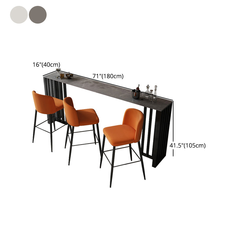 Industrial Style Bar Table Stone 42-inch Height Pub Table for Living Room Clearhalo 'Bar Furniture' 'Bar Tables' 'bar_tables' 'furn' 'furn_bar_tables' 'Furniture' 'furniture_bar_tables' 'Kitchen & Dining Furniture' 5002473