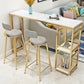 Marble Indoor Bistro Bar Table Storage Fixed Table Counter Wine Table with Storage 55.1"L x 15.7"W x 41.3"H Without Chairs Clearhalo 'Bar Furniture' 'Bar Tables' 'bar_tables' 'furn' 'furn_bar_tables' 'Furniture' 'furniture_bar_tables' 'Kitchen & Dining Furniture' 5002482