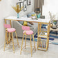 Marble Indoor Bistro Bar Table Storage Fixed Table Counter Wine Table with Storage Clearhalo 'Bar Furniture' 'Bar Tables' 'bar_tables' 'furn' 'furn_bar_tables' 'Furniture' 'furniture_bar_tables' 'Kitchen & Dining Furniture' 5002487
