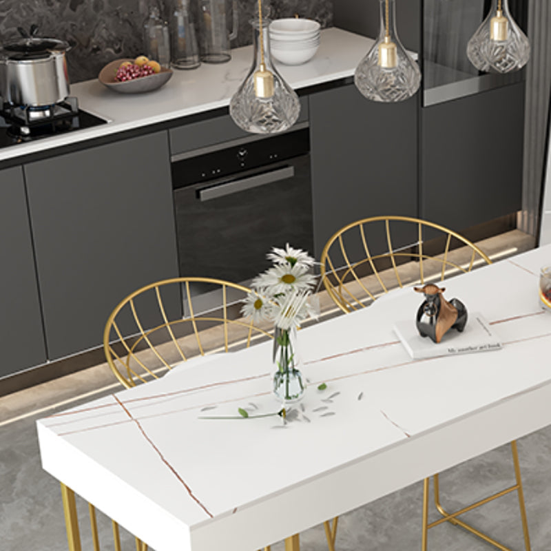 Dining Room Bistro Bar Height Cocktail Table Double pedestal Stone Counter Table Clearhalo 'Bar Furniture' 'Bar Tables' 'bar_tables' 'furn' 'furn_bar_tables' 'Furniture' 'furniture_bar_tables' 'Kitchen & Dining Furniture' 5002526