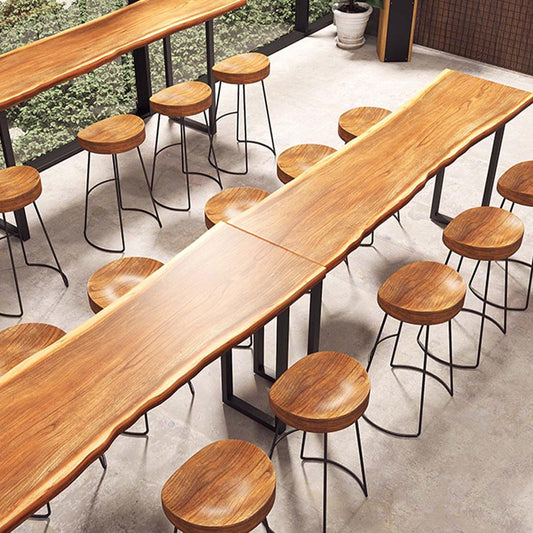 Solid Wood Bar Dining Table Rectangle Industrial Bar Dining Table with Sled Base in Black Clearhalo 'Bar Furniture' 'Bar Tables' 'bar_tables' 'furn' 'furn_bar_tables' 'Furniture' 'furniture_bar_tables' 'Kitchen & Dining Furniture' 5002539